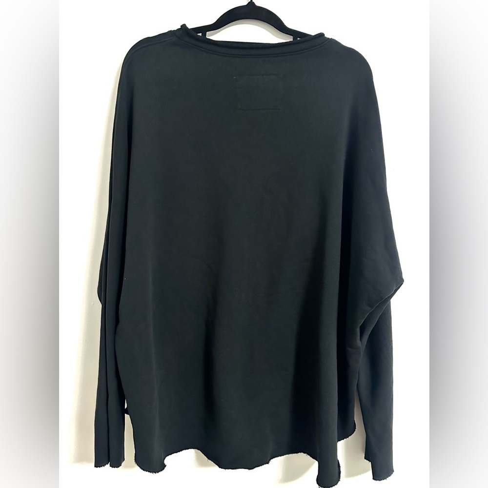 Frank & Eileen Anna Long Sleeve Capelet Black Pullover Triple Fleece Size Medium - Picture 9 of 11